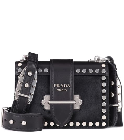 prada black leather|prada black leather shoulder bag.